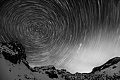 Star railways over the Rofan, from the Erfurter Hütte, Rofan, Tyrol, Austria