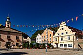  The market square of Riedenburg, Lower Bavaria, Bavaria, Germany  