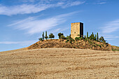 Wohnturm in der Nähe von Pienza, Provinz Siena, Toskana, Italien  
