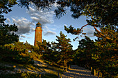 Sanddünen und Leuchtturm Darßer Ort, Halbinsel Darß, Ostseeküste, Mecklenburg-Vorpommern, Deutschland