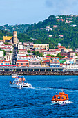 Skyline mit Kirche Immaculate Conception, Altstadt, St. George's, Grenada, Kleine Antillen