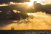  Sailing ship, Caribbean Sea, Kralendijk, Bonaire, Lesser Antilles 