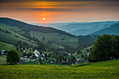 Sonnenaufgang, Hofsgrund, Oberried, Schauinsland, Schwarzwald, Baden-Württemberg, Deutschland