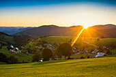 Sonnenaufgang, Hofsgrund, Oberried, Schauinsland, Schwarzwald, Baden-Württemberg, Deutschland