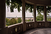  UNESCO World Heritage Site &quot;The Important Spa Towns of Europe&quot;, view from the Beethoven Temple in the spa park to the old town and the parish church of St. Stephan, Baden near Vienna, Lower Austria, Austria, Europe 
