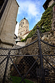 Blick hoch zur Frauenbergkirche, UNESCO Welterbe "Kulturlandschaft Wachau", Teilort Stein bei Krems an der Donau, Niederösterreich, Österreich, Europa