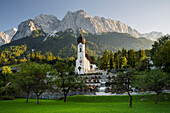 Kirche Obergrainau, Grainau, Waxenstein, Wettersteingebirge, Werdenfelser Land, Bayern, Deutschland