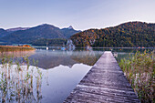  Jetty in the community pool in Strobl, Wolfgangsee, Salzburg, Austria 