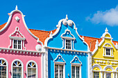  Row of colonial-style houses, Oranjestad, Aruba, Netherlands, Lesser Antilles 