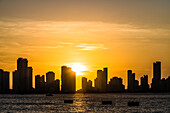 Sonnenuntergang, Skyline, Cartagena, Kolumbien, Amerika