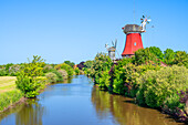  Twin mills of Greetsiel, Krummhörn, East Frisia, Lower Saxony, Germany 