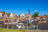  Fishing harbor of Greetsiel, Krummhörn, East Frisia, Lower Saxony, Germany 