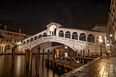  Rialto Bridge at night, Venice, Italy 