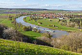  Spring on the Mainschleife, Fahr am Main, Volkach, Kitzingen, Lower Franconia, Franconia, Bavaria, Germany, Europe 