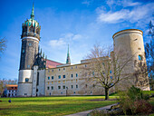  Castle church and castle, Lutherstadt Wittenberg, Saxony-Anhalt, Germany 