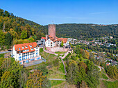 Luftansicht der Burg Liebenzell, Bad Liebenzell, Schwarzwald, Baden-Württemberg, Deutschland