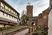  Outer bailey of the Wartburg, UNESCO World Heritage Site in Eisenach, Thuringia, Germany  