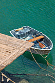 Fischerboot im Port de Cala Figuera, Cala Figuera, Santanyi, Mallorca, Balearen, Mittelmeer, Spanien