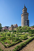  Witch&#39;s Tower with Idstein Castle, Idstein, Taunus, Hesse, Germany 
