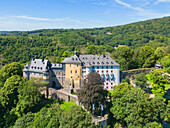 Blick auf Burg Freusburg, Luftaufnahme, Kirchen (Sieg), Kreis Altenkirchen, Westerwald, Rheinland-Pfalz, Deutschland