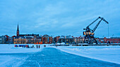 Skyline vom winterlichen Luleå,; Luleå, Norrbotten, Schweden