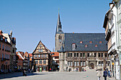 Marktplatz der UNESCO-Welterbestadt Quedlinburg, Quedlinburg, Sachsen-Anhalt, Mitteldeutschland, Deutschland