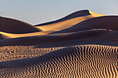  Morocco, Sahara desert, dunes with wave pattern 