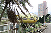 Lost Place: Ufo-Village in Wanli nahe Taipeh, ehemalige Feriensiedlung mit Futuro Haus, Venturo Haus, finnischer Architekt Matti Suuronen, dem Verfall überlassen, Tawain, Asien