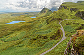  Great Britain, Scotland, Isle of Skye, QUIRAING mountain range in the north of the Trotternish peninsula 