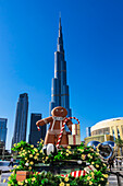 Stadtansicht und der weltweit höchste Wolkenkratzer Burj Khalifa, Dubai, Vereinigte Arabische Emirate, Arabische Halbinsel, Naher Osten
