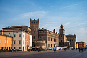  Piazza dei Martiri, in the background, Palazzo dei Pio, Carpi, Province of Modena, Region of Emilia-Romagna, Italy, Europe 