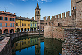  Rocca Sanvitale water castle, Fontanellato, Province of Parma, Emilia-Romagna, Italy, Europe 