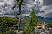 Aussichtspunkt über dem Ort Orta San Giulio, Lago d’Orta, Provinz Novara, Region Piemont, Italien, Europa