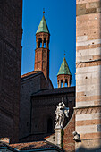 Seitentürmchen des Portals am Dom Duomo di Cremona, Piazza del Comune, Cremona, Provinz Cremona, Lombardei, Italien, Europa