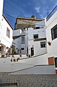  in the streets of Olvera on the route of the white villages, Andalusia, Spain 