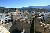 Blick vom Castel auf das Dorf, Burgruine, Weißes Dorf, Priego de Cordoba, Provinz Cordoba, Andalusien, Spanien