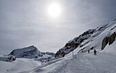  Pitztal Glacier ski area descent into Griestal, Pitztal, winter in Tyrol, Austria 