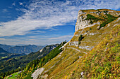 Blick auf Gipfelwand des Loser, Loser, Totes Gebirge, Salzkammergut, Steiermark, Österreich