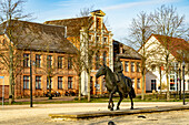  Equestrian statue of Alexandrine, Princess of Prussia in Ludwigslust, Mecklenburg-Western Pomerania, Germany   