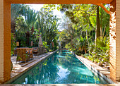 Garden and swimming pool, Dar al Hossoun hotel, Taroudant, Morocco, Sous Valley, Morocco, north Africa