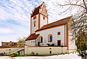  historic fortified church of St. Johann Baptist in Rohrbach in Upper Bavaria in Germany 