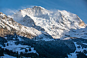  Swiss Alps in the morning sun, Alps, Wengen, Lauterbrunnen, Canton of Bern, Bern, Valais, Switzerland, Europe 