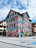  Epplehaus, youth center with painted facade, Tübingen, Baden-Württemberg, Germany 