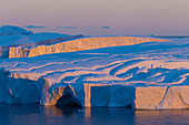  Iceberg in the morning light, Kangia Icefjord, Disko Bay, UNESCO World Heritage Site, West Greenland, Greenland 