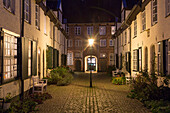  Glandorps Hof at night, Hanseatic City of Luebeck, Schleswig-Holstein, Germany 