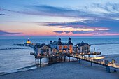  Sellin pier at sunrise, Ruegen Island, Baltic Sea, Mecklenburg-Western Pomerania, Germany 