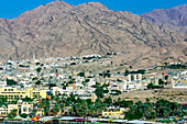 Blick auf die Stadt Akaba am Roten Meer, Jordanien, Arabische Halbinsel, Vorderasien