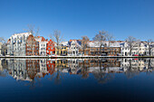  Obertrave, old town houses, winter, Hanseatic City of Luebeck, Schleswig-Holstein, Germany 