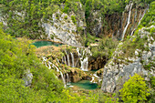  The large waterfall Veliki slap in Plitvice Lakes National Park, Croatia, Europe  
