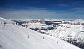  on the Marmolada with Sasso Lungo and Sella, Dolomites Veneto, Italy, winter 